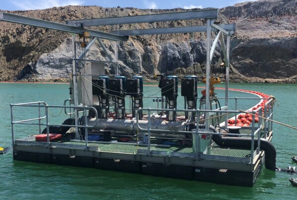 Calpeda MXVL pumps installed on a Pontoon on an Australian mining site.