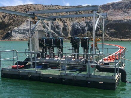 Calpeda MXVL pumps installed on a Pontoon on an Australian mining site.